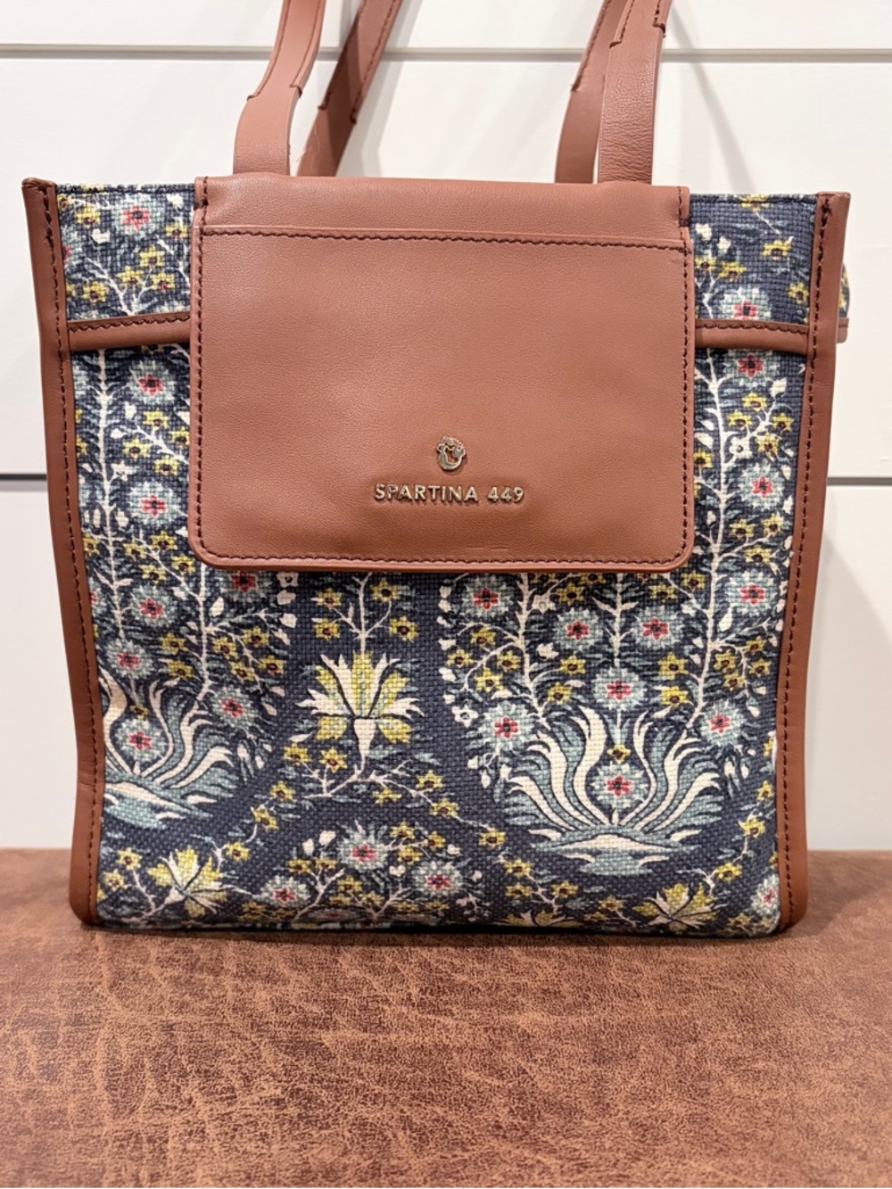 Spartina 449 Floral Canvas Tote Coastal Cottagecore Southern Vintage